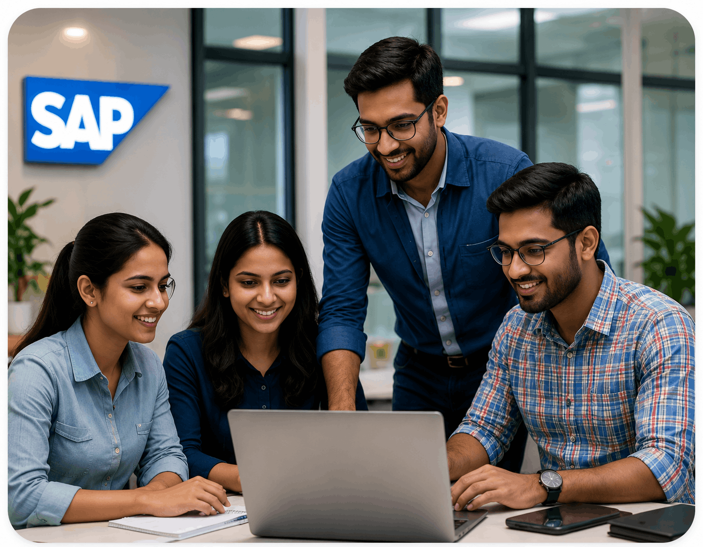 UpCourse Galaxy team working on SAP training